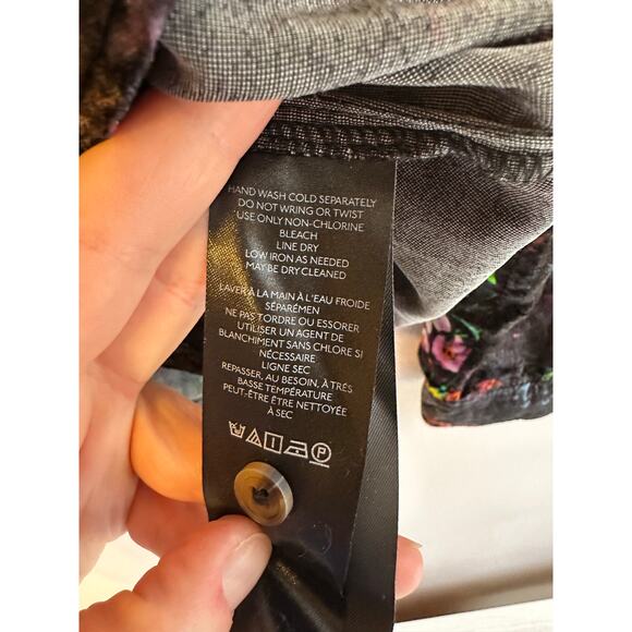 NWT Anthropologie Pilcro The Hadley Whimsigoth Buttondown Floral Velvet Small - Picture 7 of 8